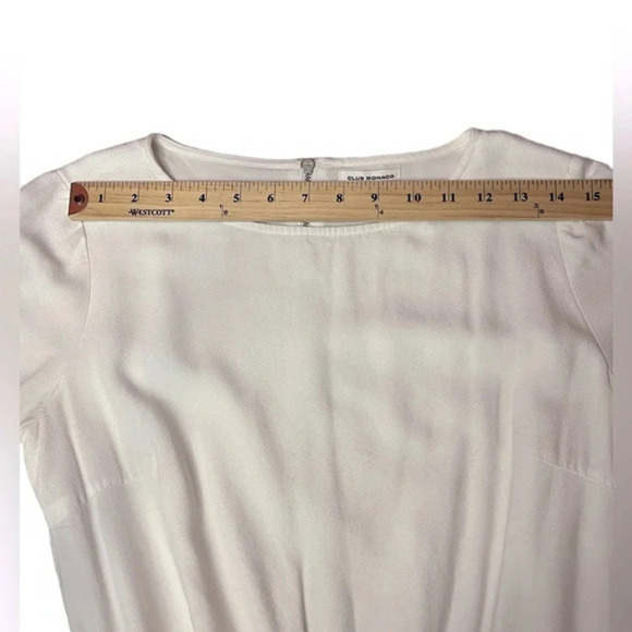 Club Monaco White Contemporary Short‎ Romper 3/4 Sleeve Size 0 - Picture 6 of 14